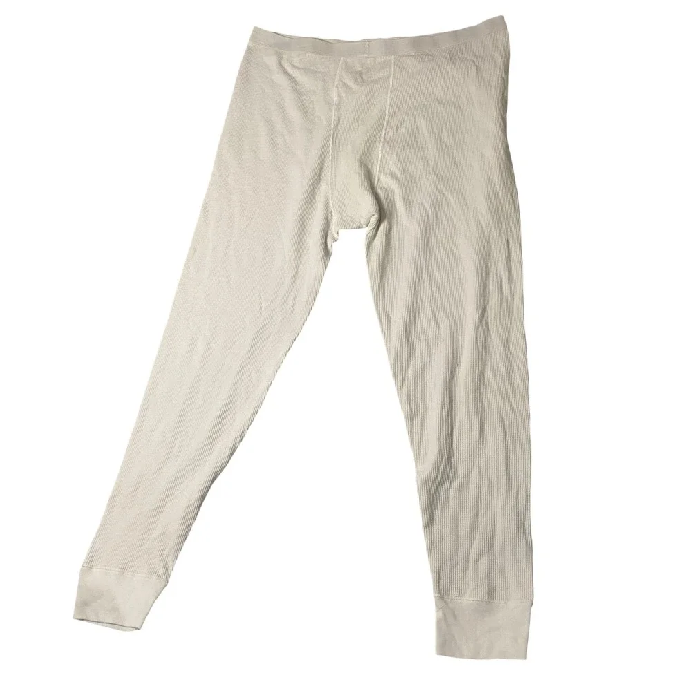Terramar Mens 2XL White Waffle Knit Thermal Underwear Bottoms Long‎ Johns Base